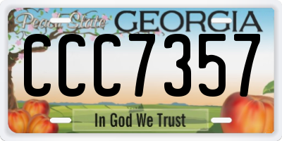 GA license plate CCC7357