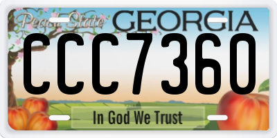 GA license plate CCC7360