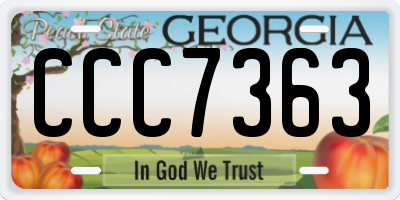GA license plate CCC7363