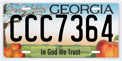 GA license plate CCC7364