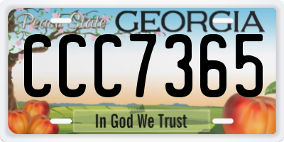 GA license plate CCC7365