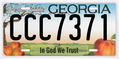 GA license plate CCC7371