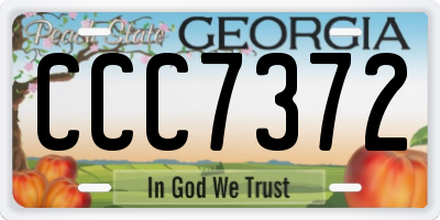 GA license plate CCC7372