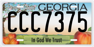 GA license plate CCC7375