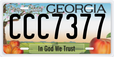 GA license plate CCC7377