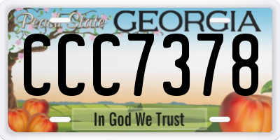 GA license plate CCC7378