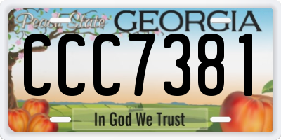GA license plate CCC7381