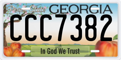 GA license plate CCC7382