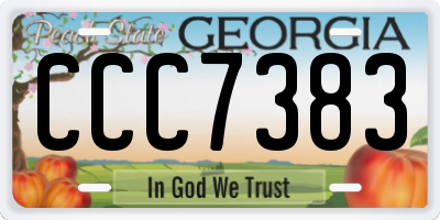 GA license plate CCC7383