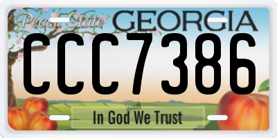 GA license plate CCC7386