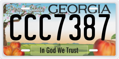 GA license plate CCC7387