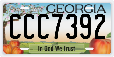 GA license plate CCC7392