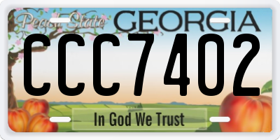 GA license plate CCC7402