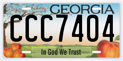 GA license plate CCC7404