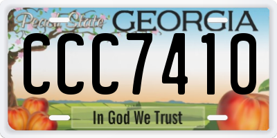 GA license plate CCC7410