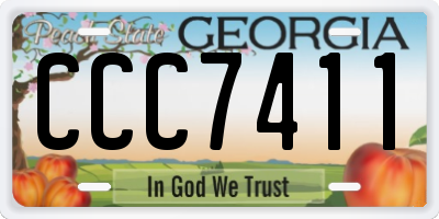 GA license plate CCC7411