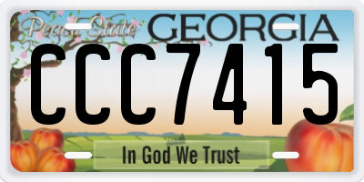 GA license plate CCC7415