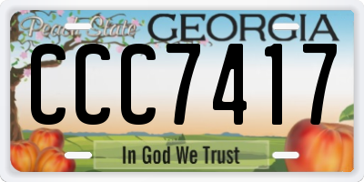 GA license plate CCC7417
