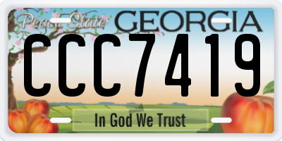 GA license plate CCC7419