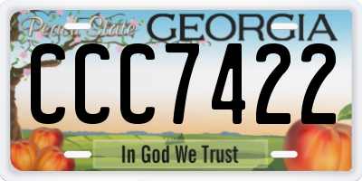 GA license plate CCC7422