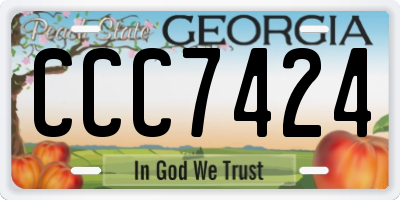 GA license plate CCC7424