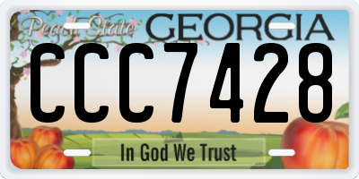 GA license plate CCC7428
