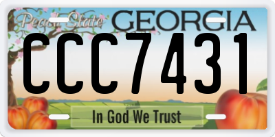 GA license plate CCC7431