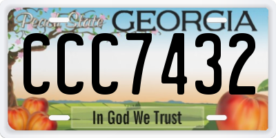 GA license plate CCC7432