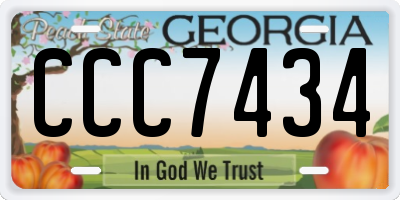 GA license plate CCC7434
