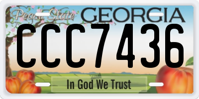 GA license plate CCC7436