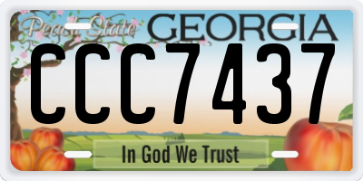 GA license plate CCC7437