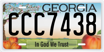GA license plate CCC7438