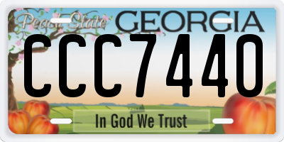 GA license plate CCC7440