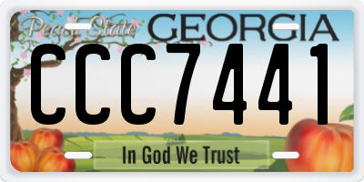 GA license plate CCC7441