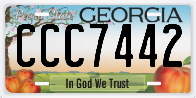 GA license plate CCC7442