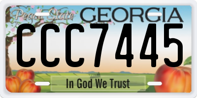 GA license plate CCC7445