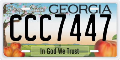 GA license plate CCC7447