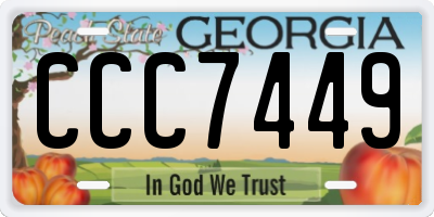GA license plate CCC7449