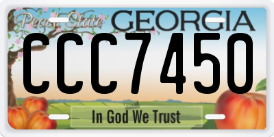 GA license plate CCC7450