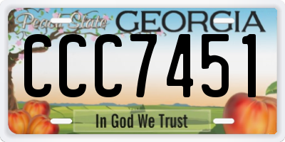 GA license plate CCC7451