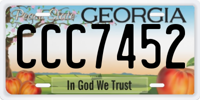 GA license plate CCC7452