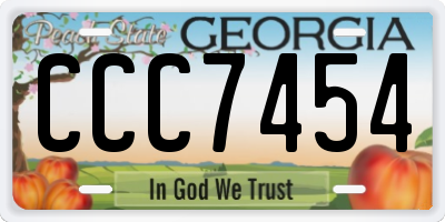 GA license plate CCC7454