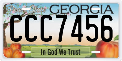 GA license plate CCC7456