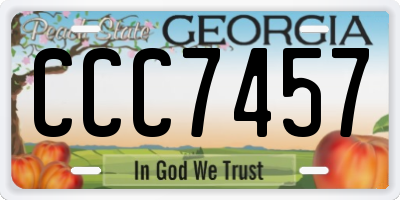 GA license plate CCC7457