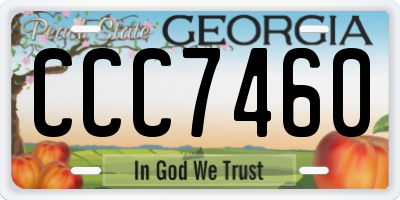 GA license plate CCC7460