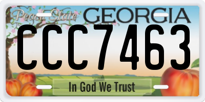 GA license plate CCC7463
