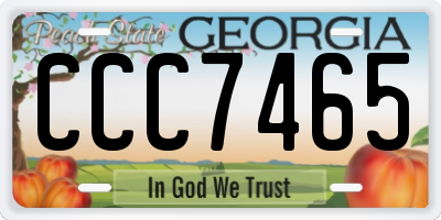 GA license plate CCC7465