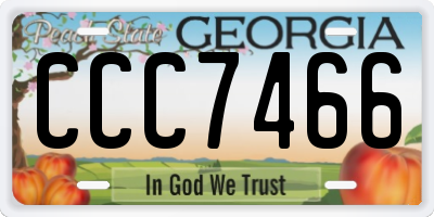 GA license plate CCC7466