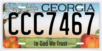 GA license plate CCC7467