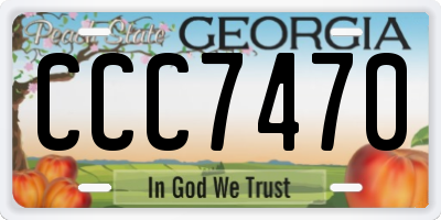 GA license plate CCC7470